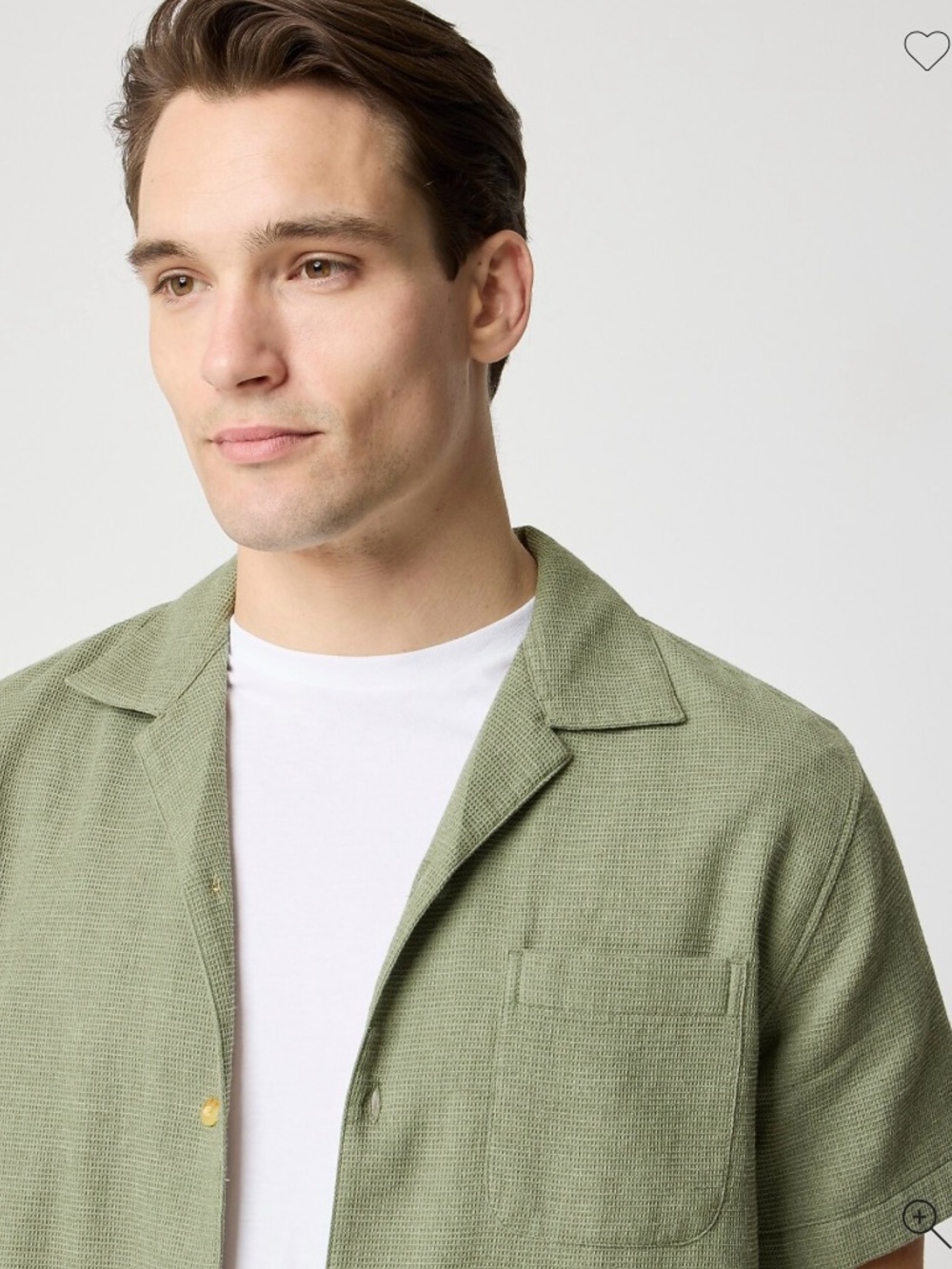J. Crew Men’s Short-sleeve waffle dobby camp shirt - M